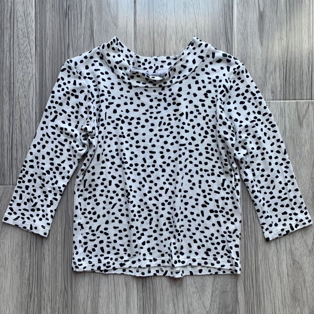 Ultra Violet Kids Polka Dot Mock Neck Top